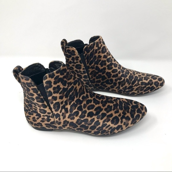 Born Remo Brown and Black Leopard Animal Print Fabric Pixie Booties Size 6 - Picture 7 of 10